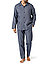 Pyjama, Flanell, marine gemustert - marine