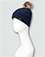 Mütze mit Kunstfell-Bommel - navy