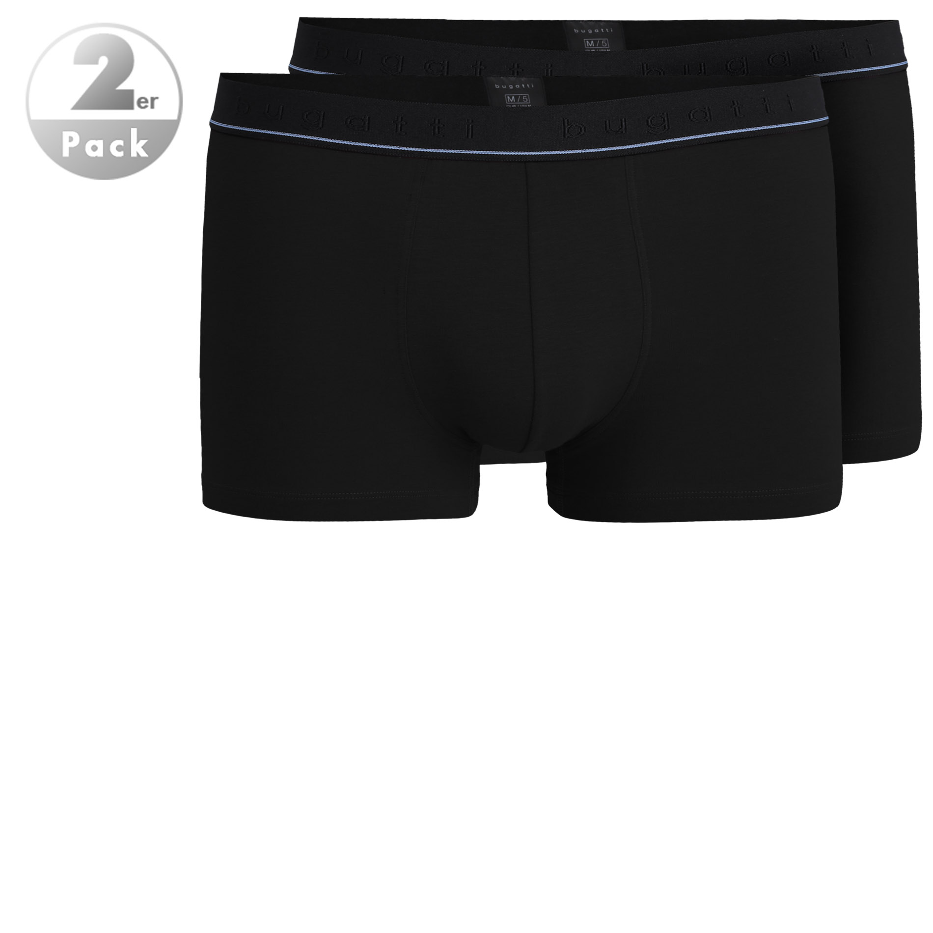bugatti Herren Trunks schwarz Baumwolle & Mix unifarben