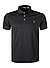 Polo-Shirt, Slim Fit, Baumwoll-Jersey, schwarz - schwarz