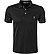 Polo-Shirt, Slim Fit, Baumwoll-Jersey, schwarz - schwarz