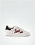 Sneaker mit Glitter-Schrift - weiß-rot
