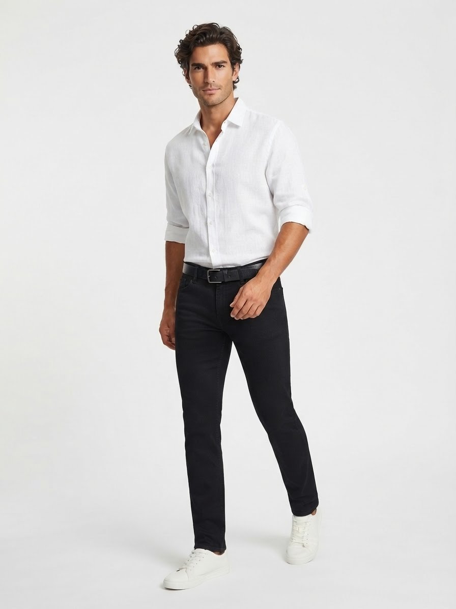 Jeans Slim, Slim Fit, Baumwolle T400®, schwarz