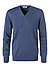 Pullover, Schurwolle, blau meliert - blau