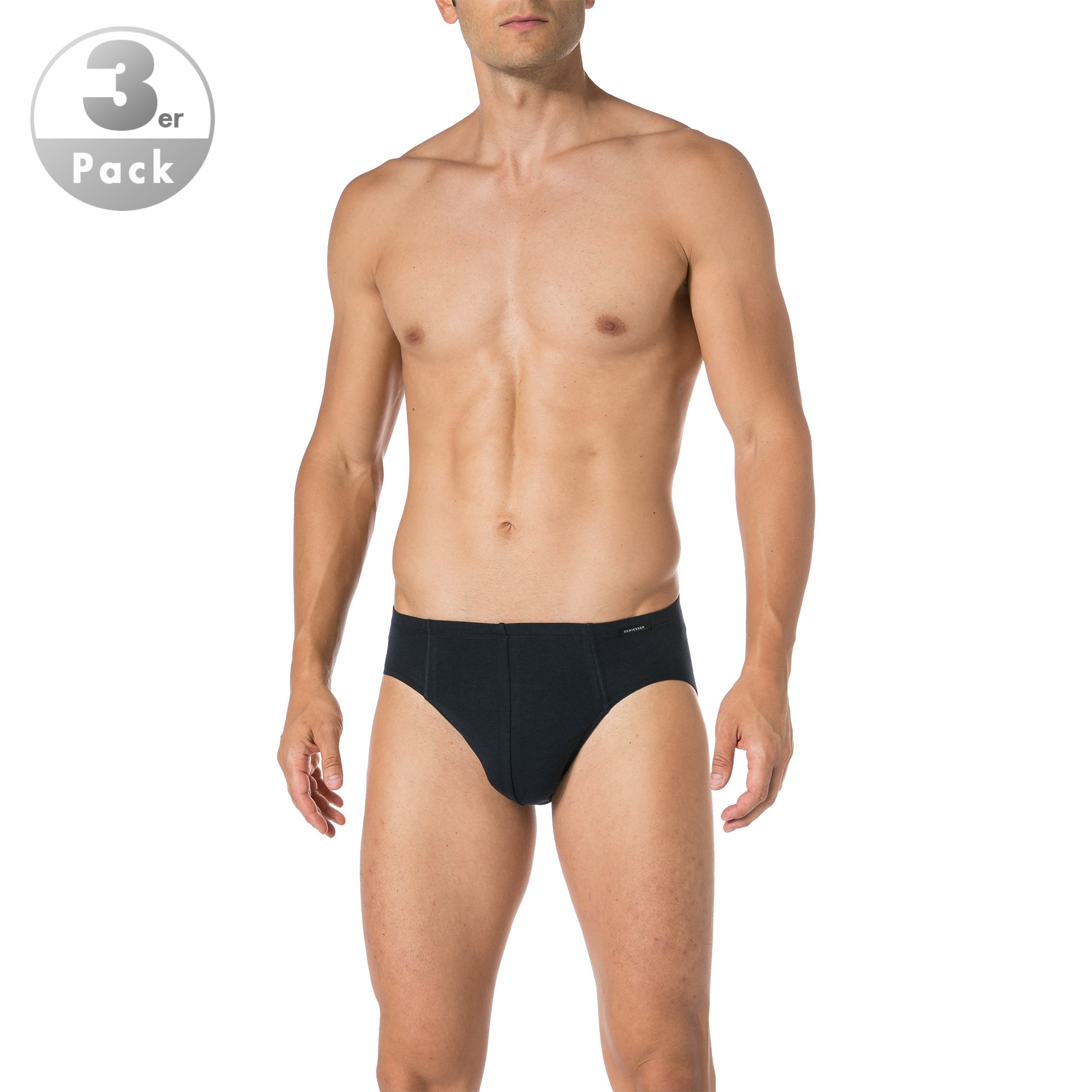 Schiesser Herren Slips blau Baumwolle unifarben