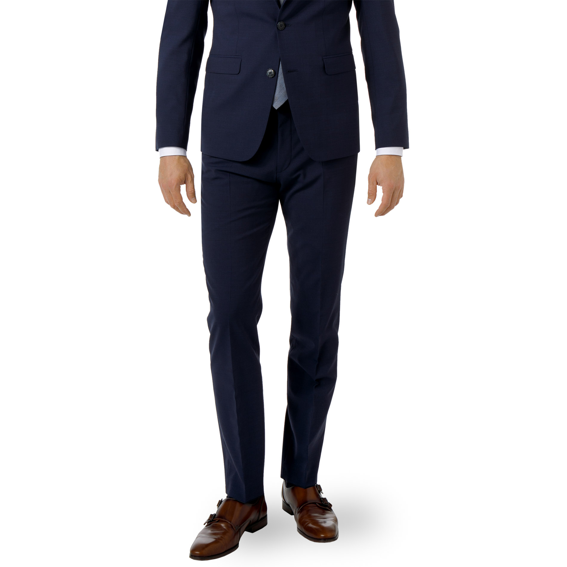 DIGEL Herren Hose blau Schurwolle Slim Fit