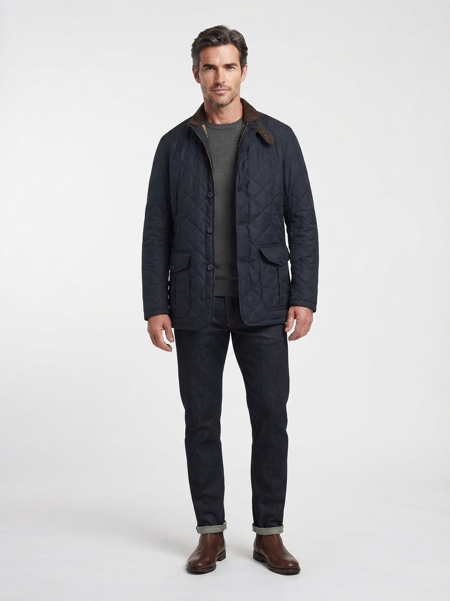 Steppjacke Lutz, Mikrofaser, navy