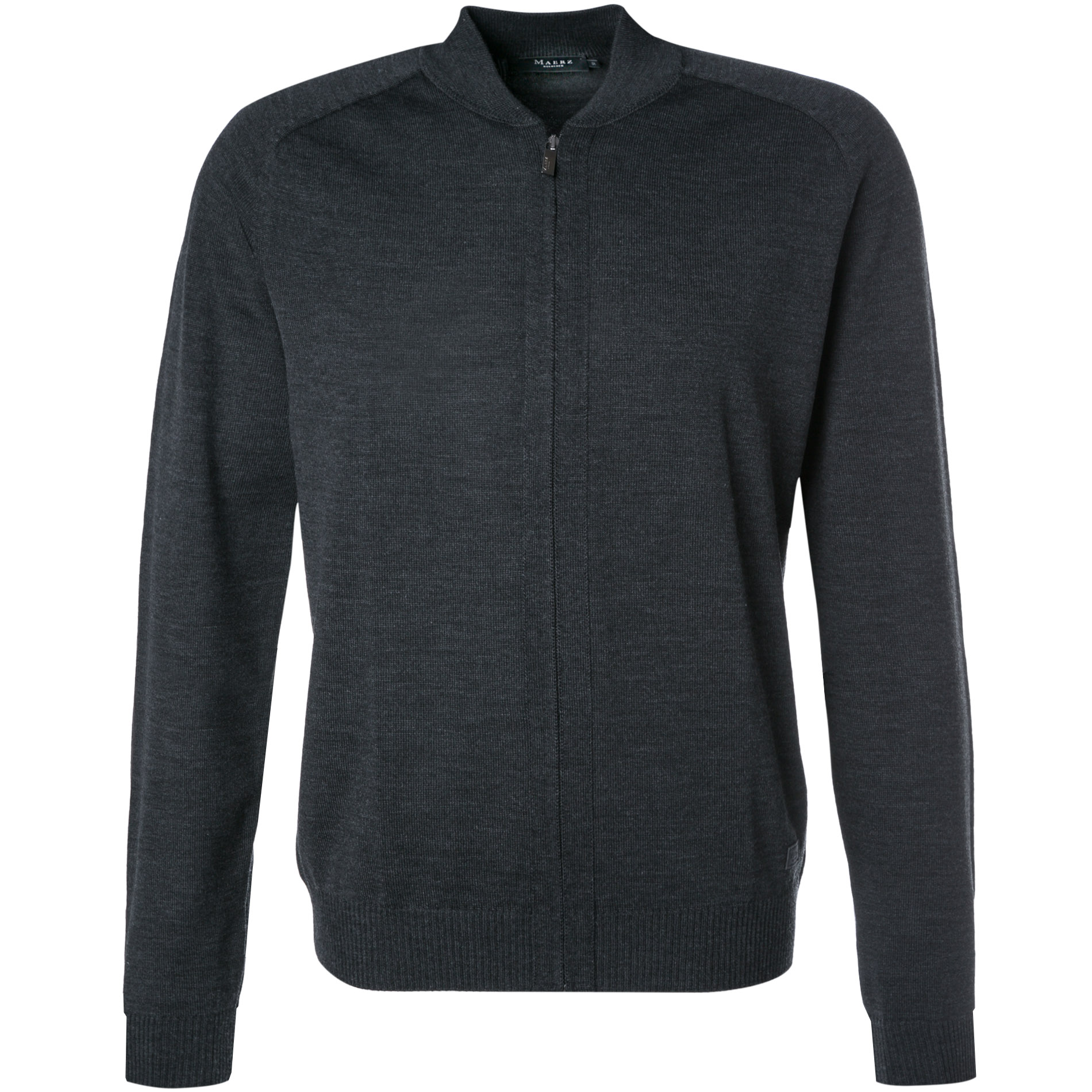 MAERZ Muenchen Herren Cardigan grau Merinowolle unifarben