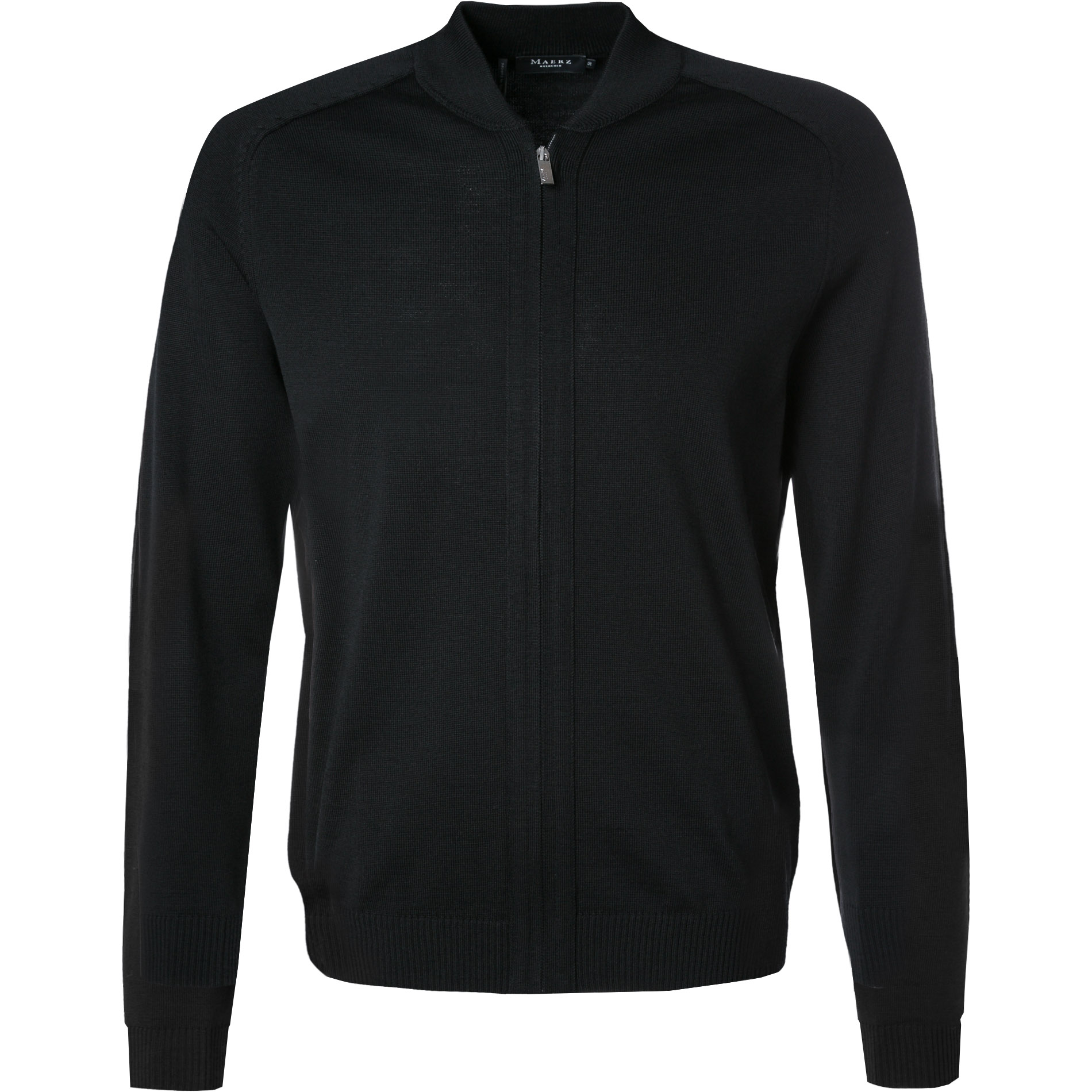 MAERZ Muenchen Herren Cardigan schwarz Merinowolle unifarben