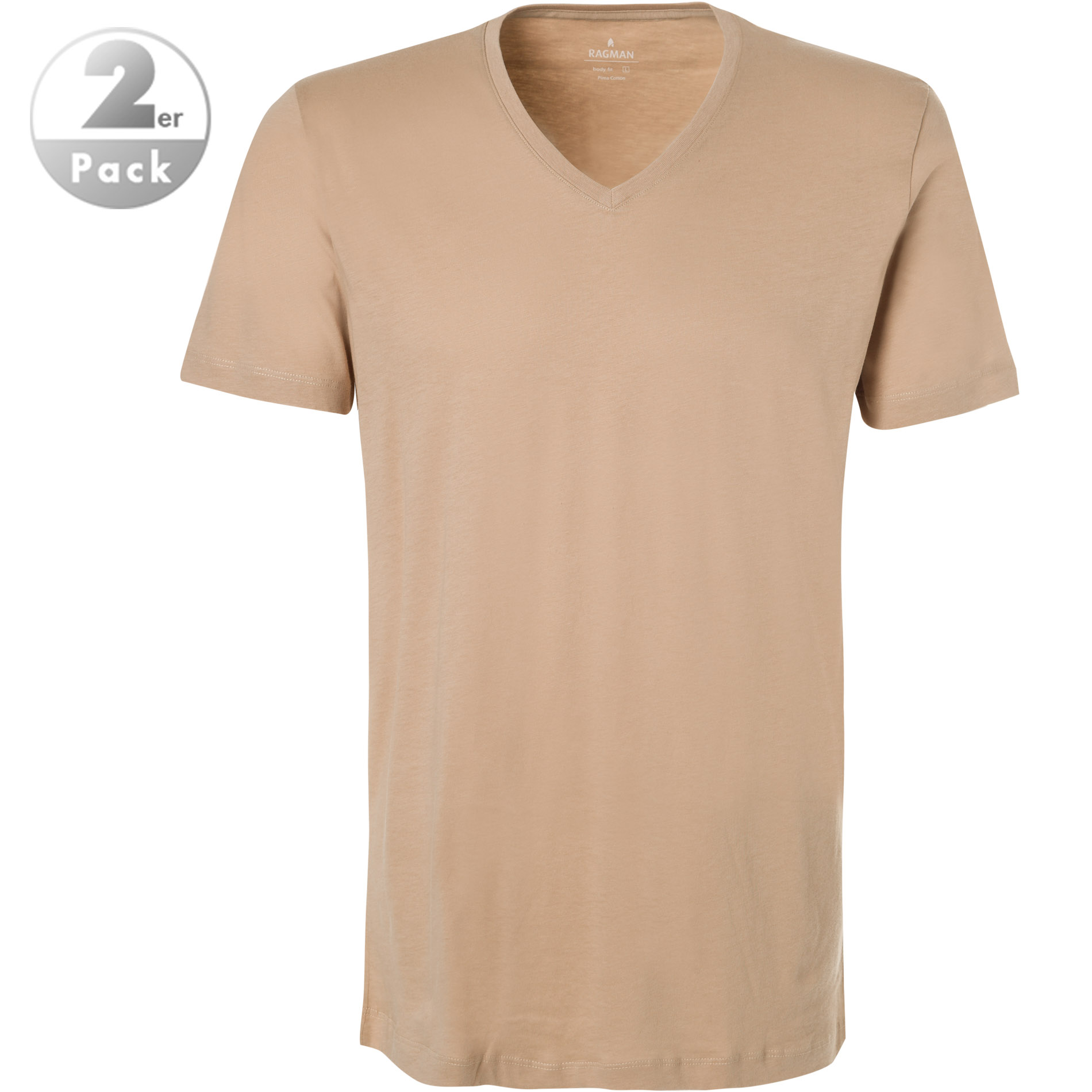 RAGMAN Herren V-Shirt braun