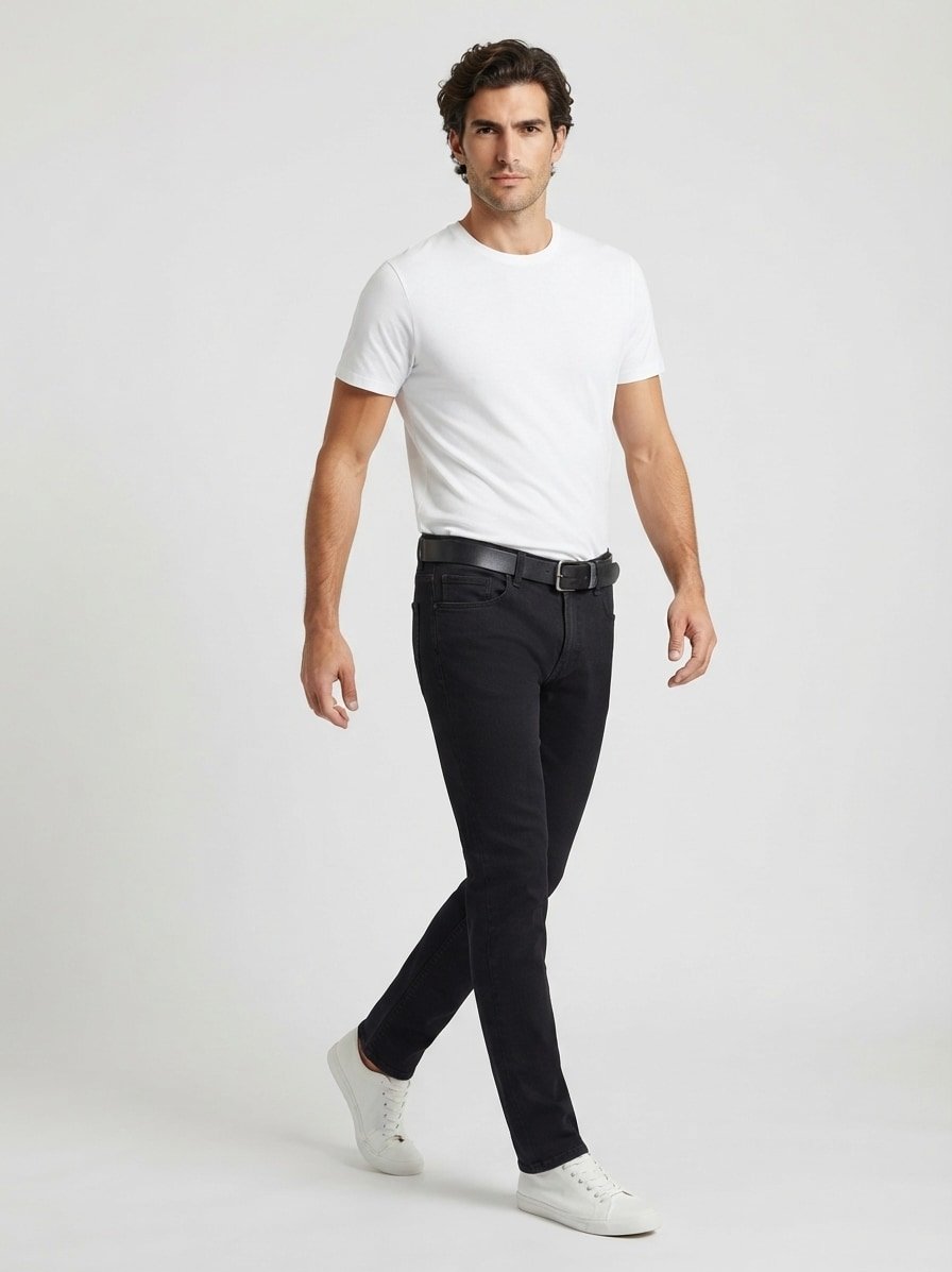 Jeans Pipe, Regular Fit, Baumwolle T400® 12oz, schwarz