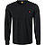 Longsleeve, Custom Slim Fit, Baumwolle, schwarz - schwarz