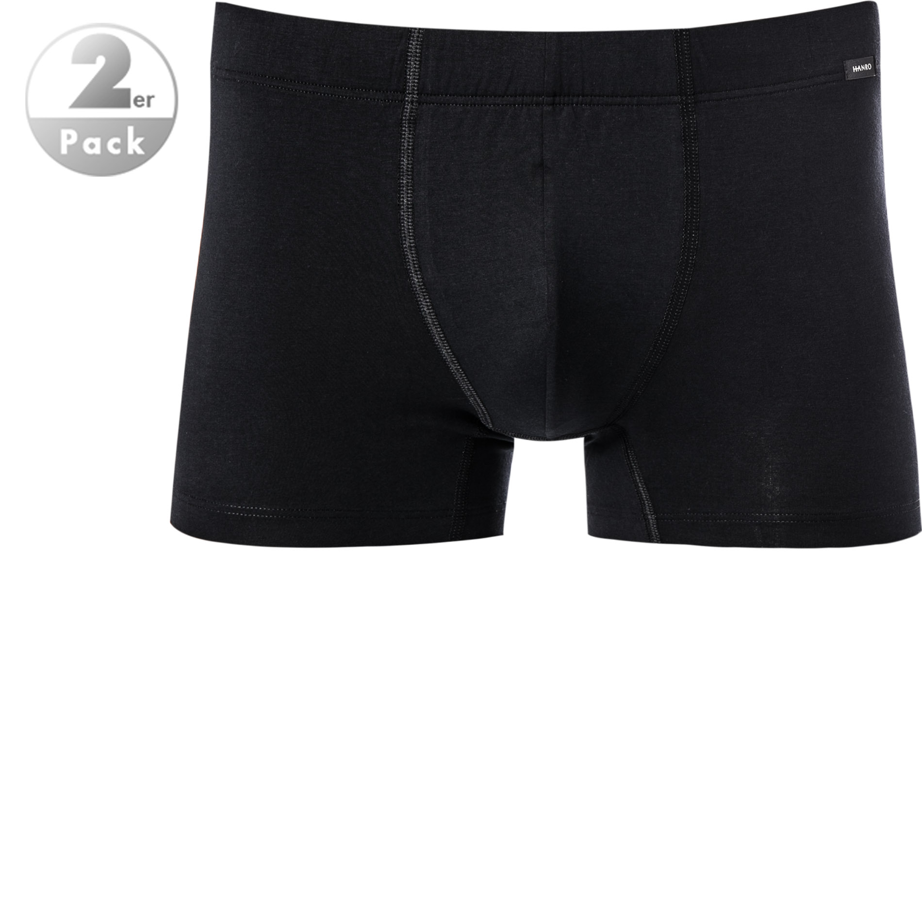 Hanro Herren Pants Schwarz Baumwolle & Mix Unifarben