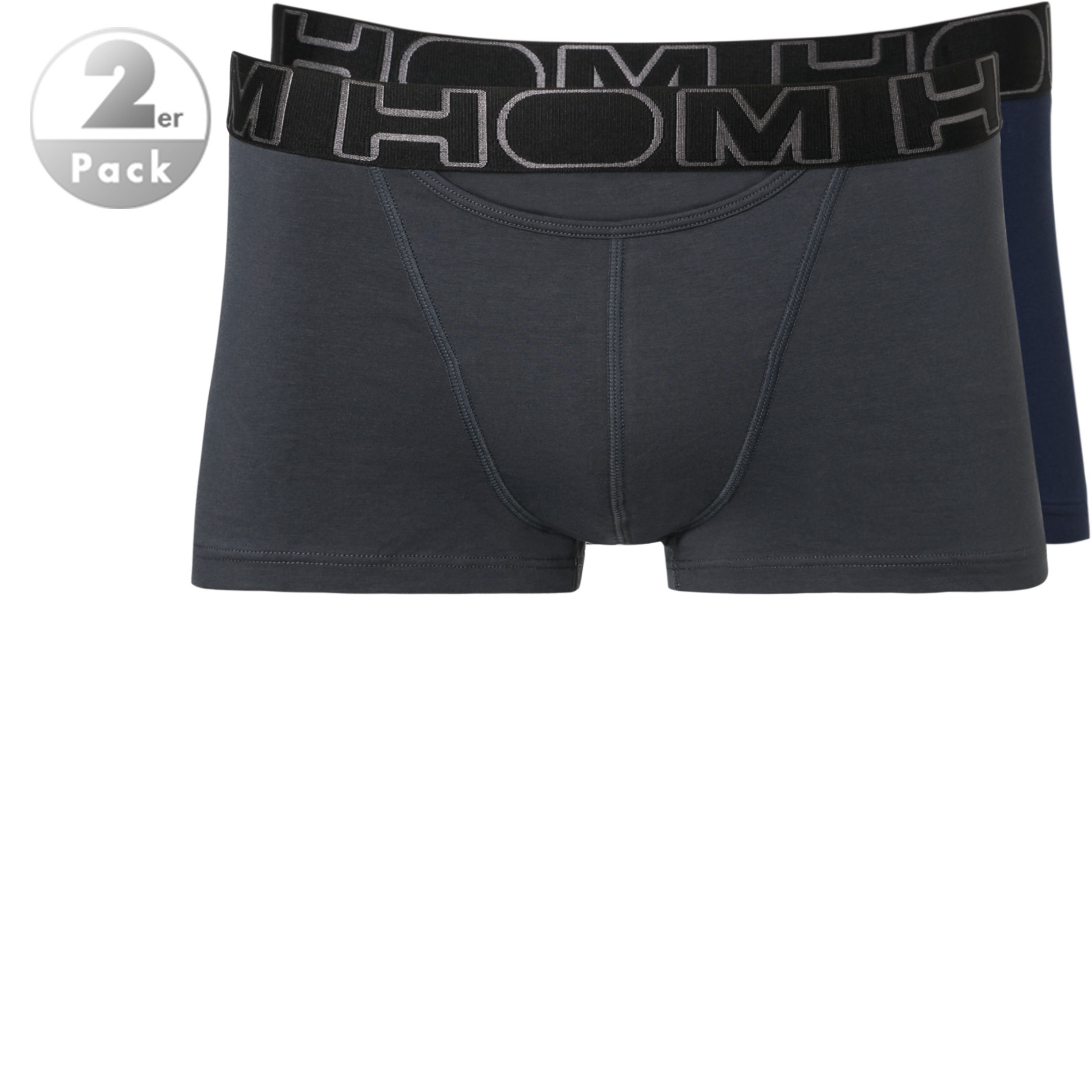 HOM Herren Trunks blau Baumwolle unifarben