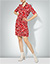 Kleid mit Allover-Print - rot