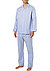 Pyjama, Baumwoll-Popeline, bleu gestreift - hellblau