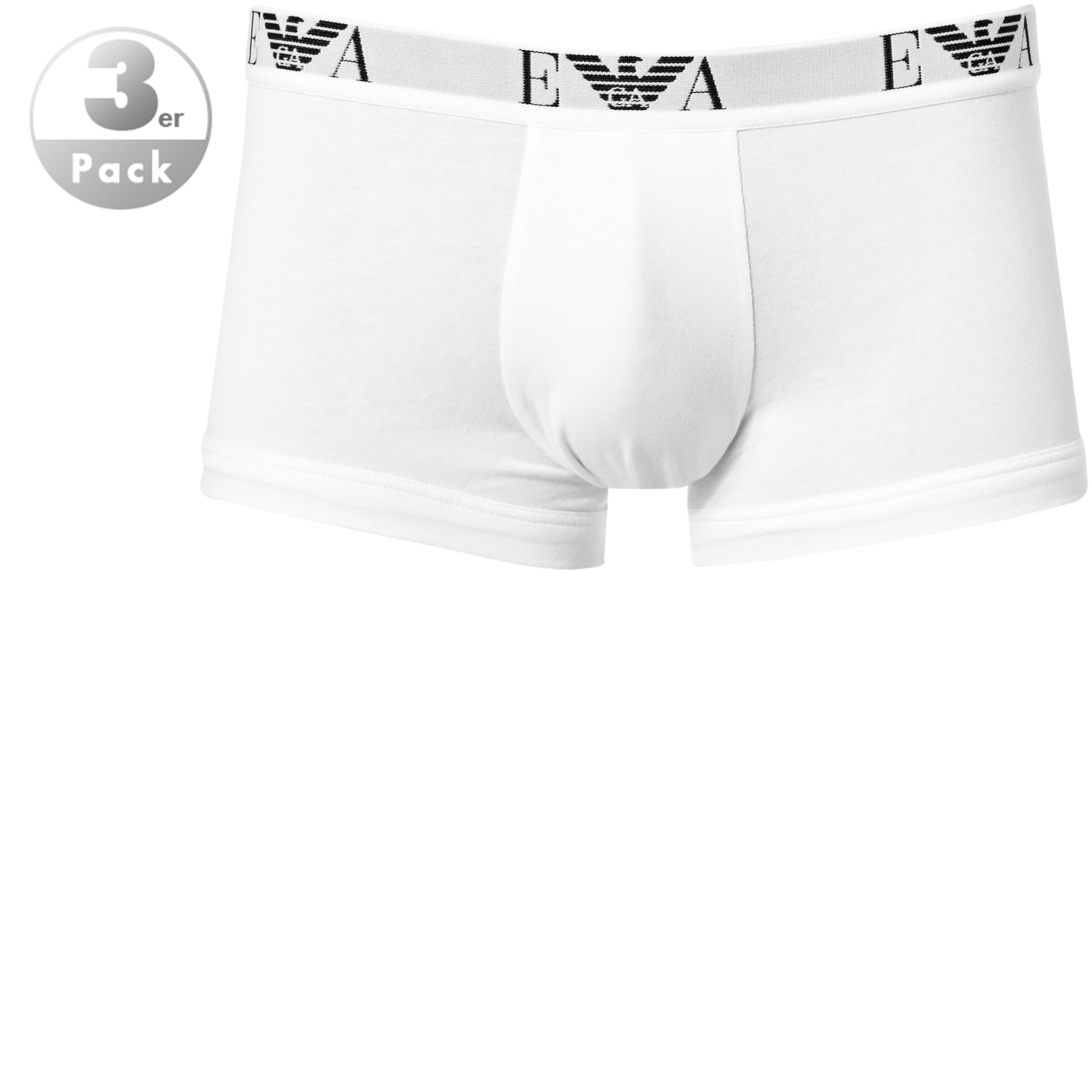 Emporio Armani Herren Trunks Weiß Baumwolle & Mix Unifarben