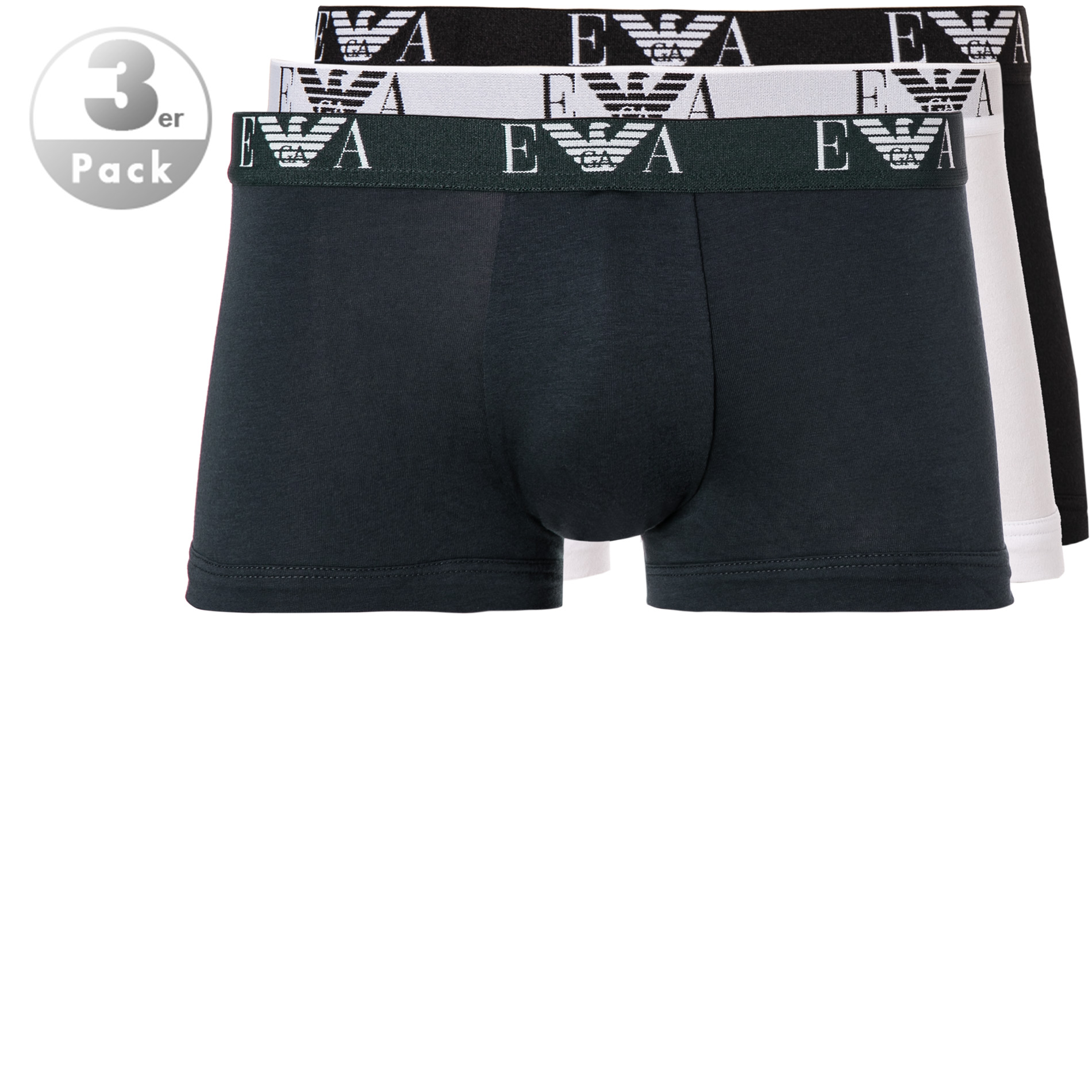 EMPORIO ARMANI Herren Trunks blau Baumwolle & Mix unifarben