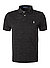 Polo-Shirt, Slim Fit, Baumwoll-Piqué, schwarz - schwarz meliert