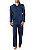 Pyjama, Baumwollsatin, saphirblau - fjordblau