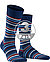 Serie Microblock, Socken, Baumwolle, marineblau gestreift - royalblau