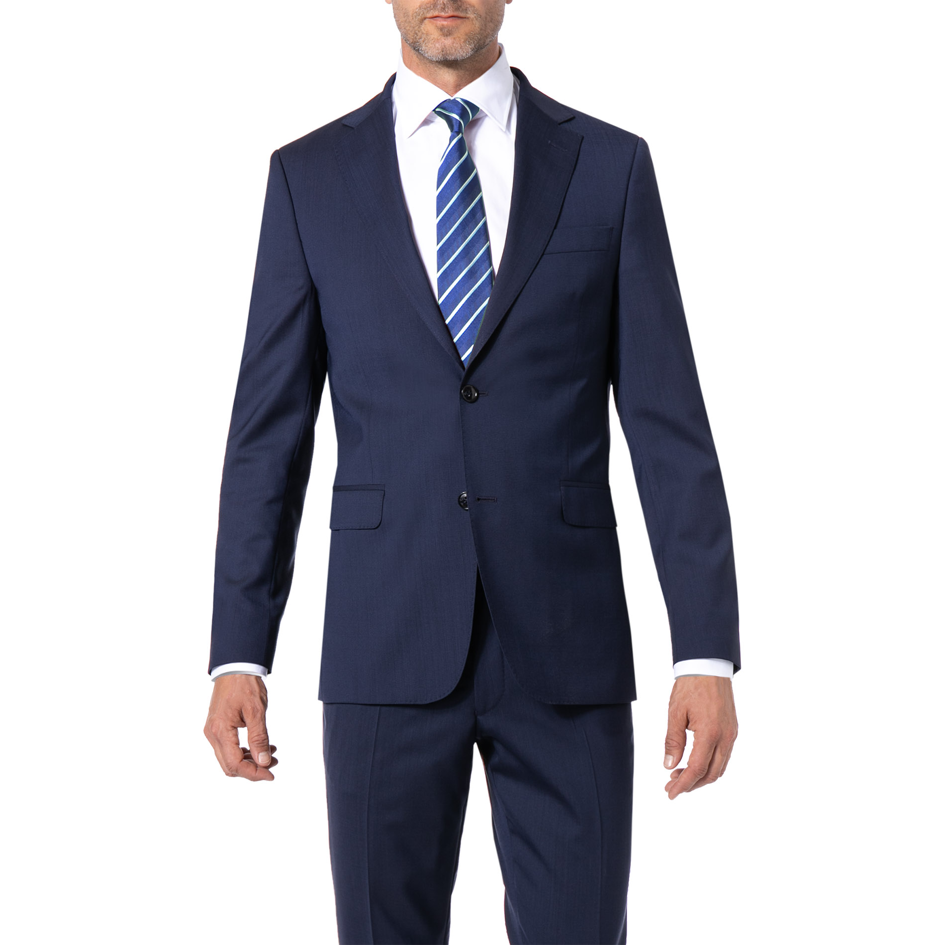 OSCAR JACOBSON Herren Sakko blau Woll-Stretch