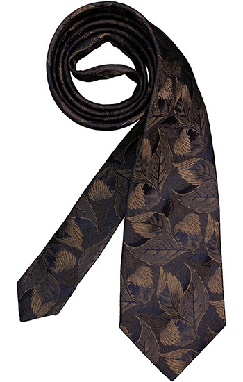 Krawatte Seide dunkelblau-bronze gemustert