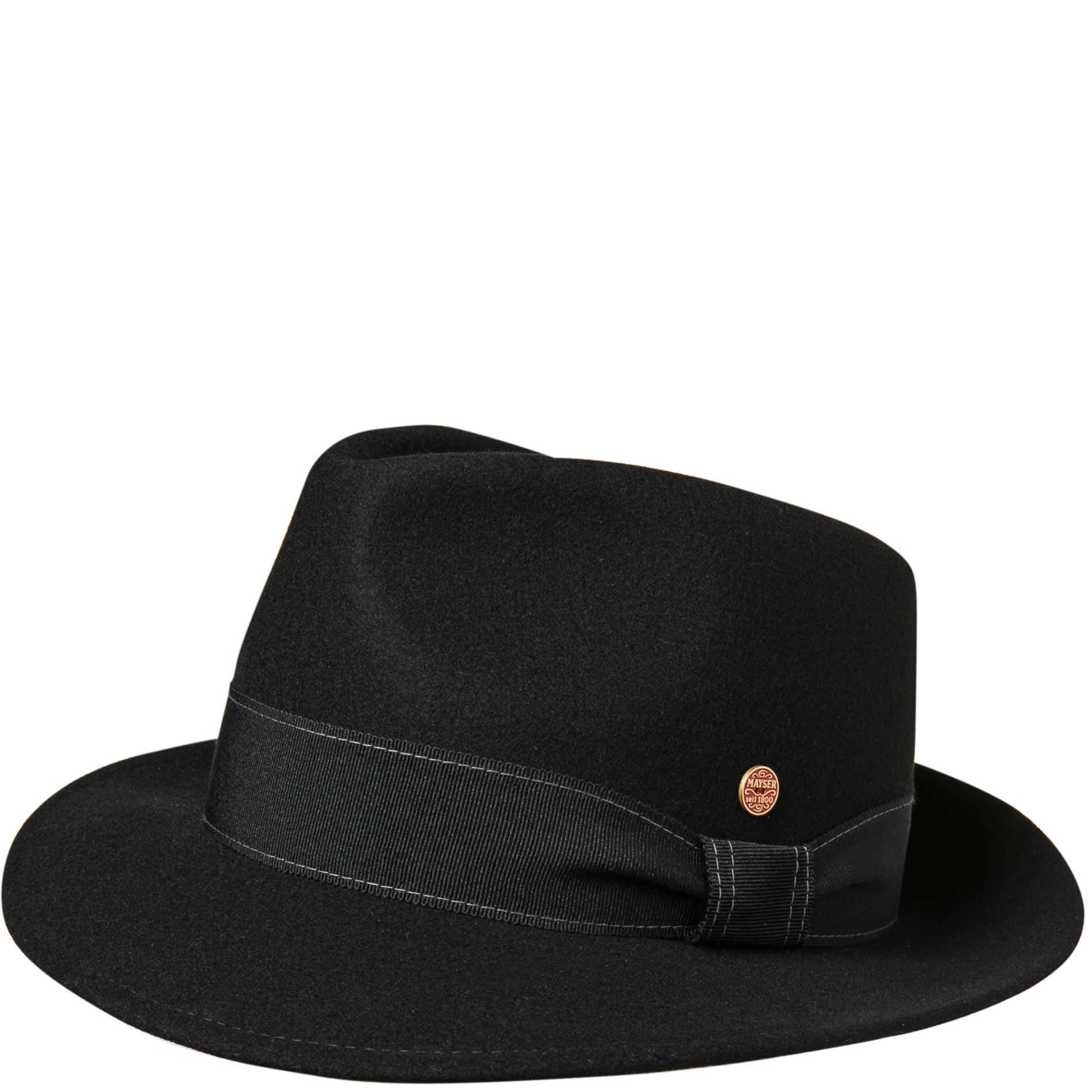 MAYSER Herren Hut schwarz Wolle