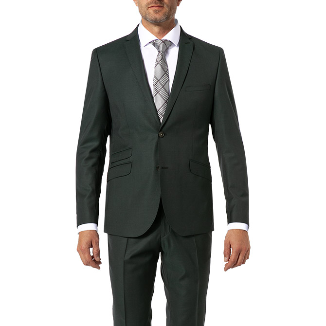 CG Herren Sakko grün Schurwolle Slim Fit