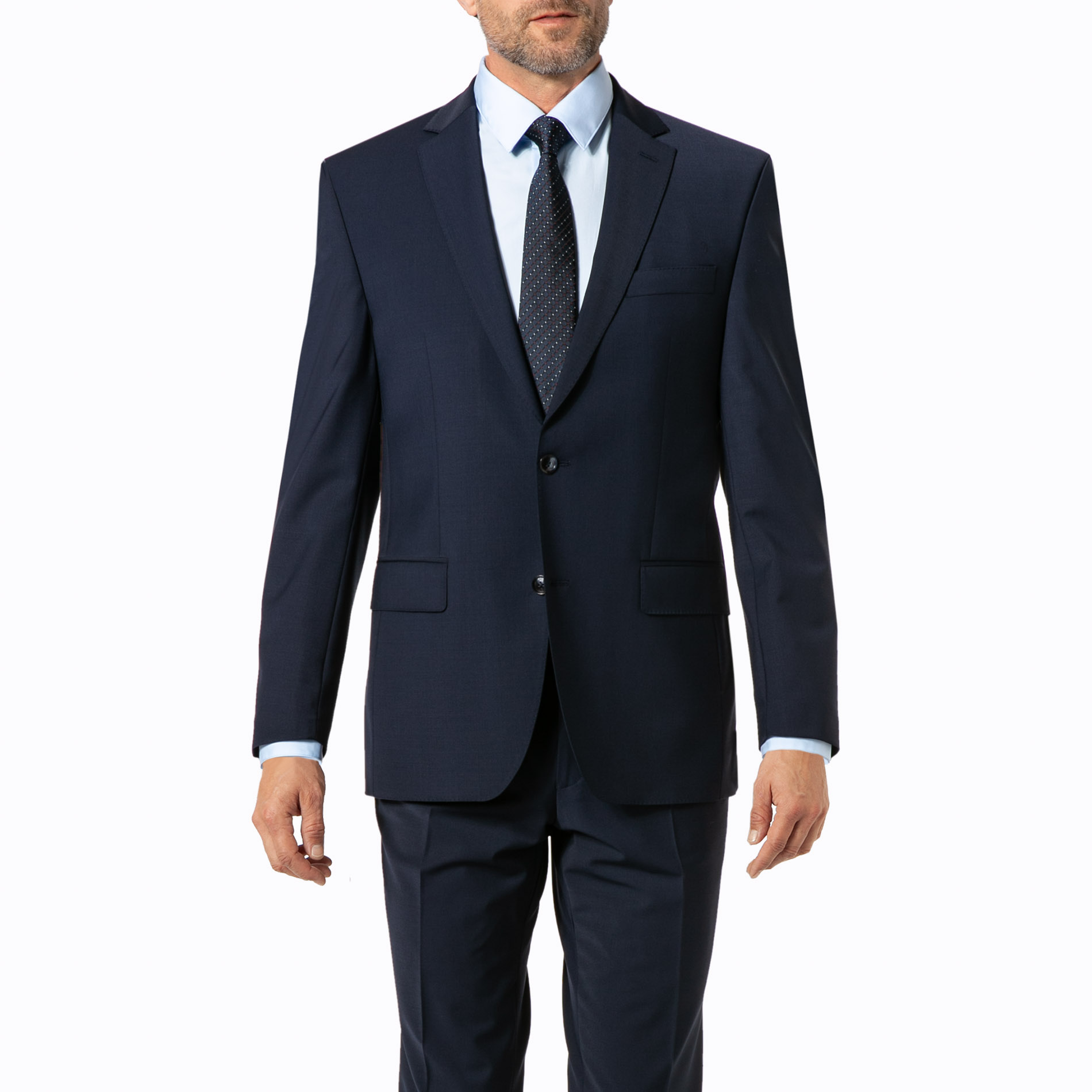 Carl Gross Herren Sakko blau Schurwoll-Stretch
