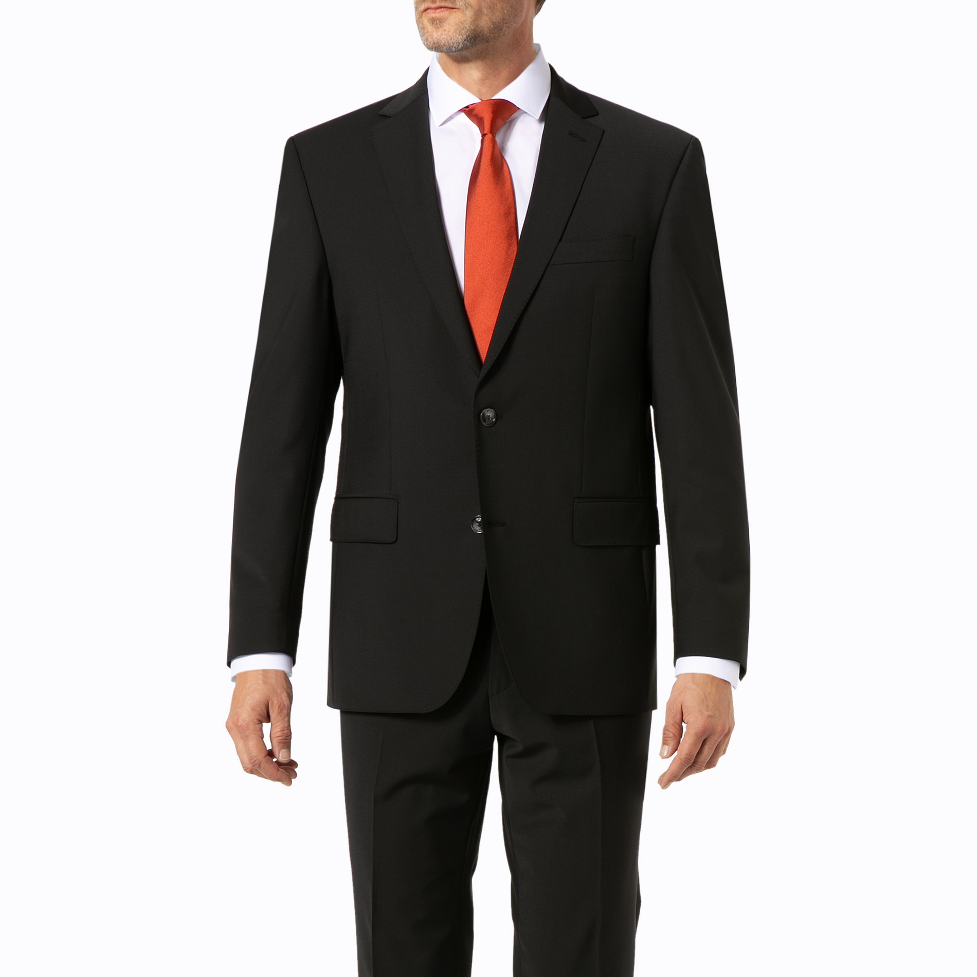 Carl Gross Herren Sakko schwarz Schurwoll-Stretch