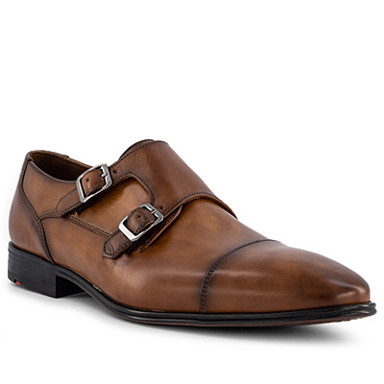 Monkstraps Mailand, Kalbleder, cognac