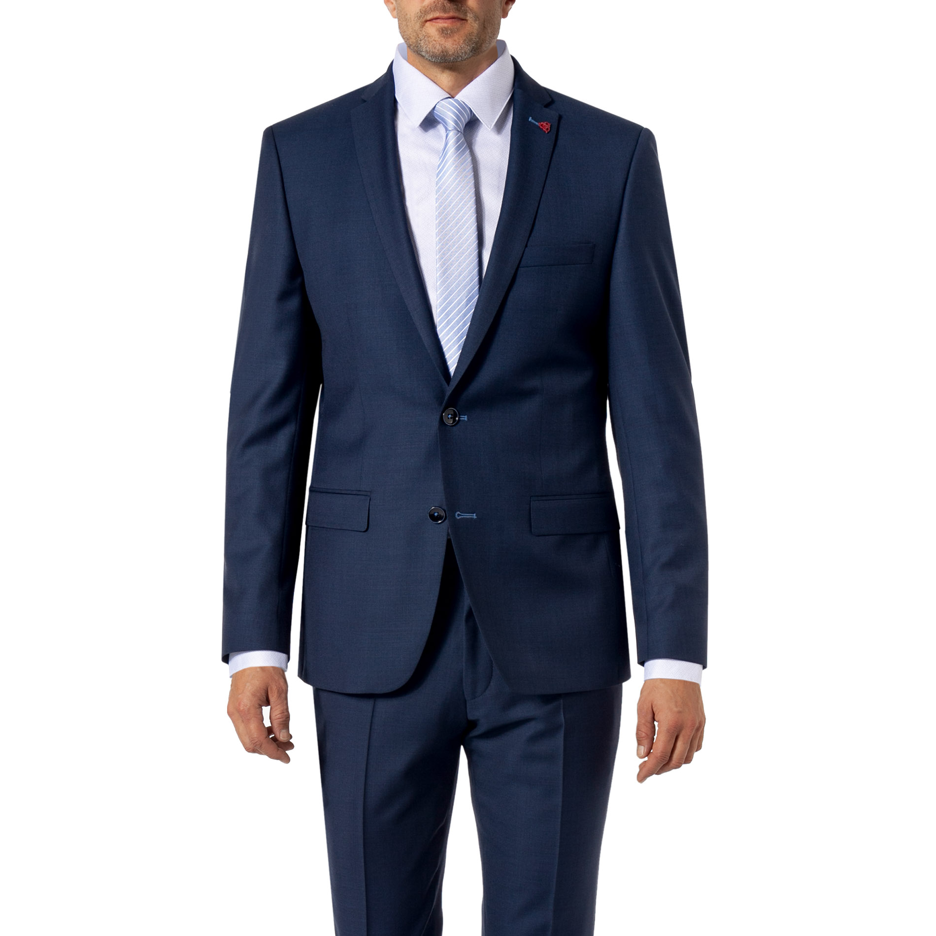 ROY ROBSON Herren Sakko blau meliert Slim Fit