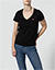 T-Shirt mit V-Ausschnitt - schwarz