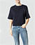 T-Shirt mit breitem Bündchen - nachtblau
