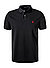 Polo-Shirt, Custom Slim Fit, Baumwoll-Piqué, schwarz - schwarz