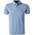 Polo-Shirt, Custom Slim Fit, Baumwoll-Piqué, hellblau meliert - hellblau