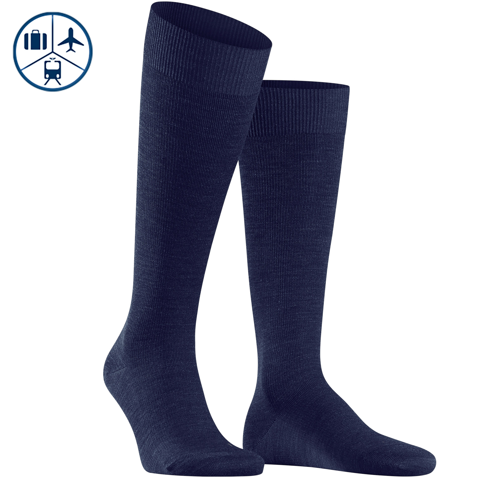 Falke Herren Socken blau Schur-Wolle unifarben