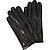 Handschuhe, Leder-Seide gefüttert, schwarz - schwarz