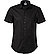 Kurzarmhemd, Slim Fit, Baumwolle, schwarz - schwarz