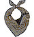 Bandana, Seide, graphit-messing - grau-messing