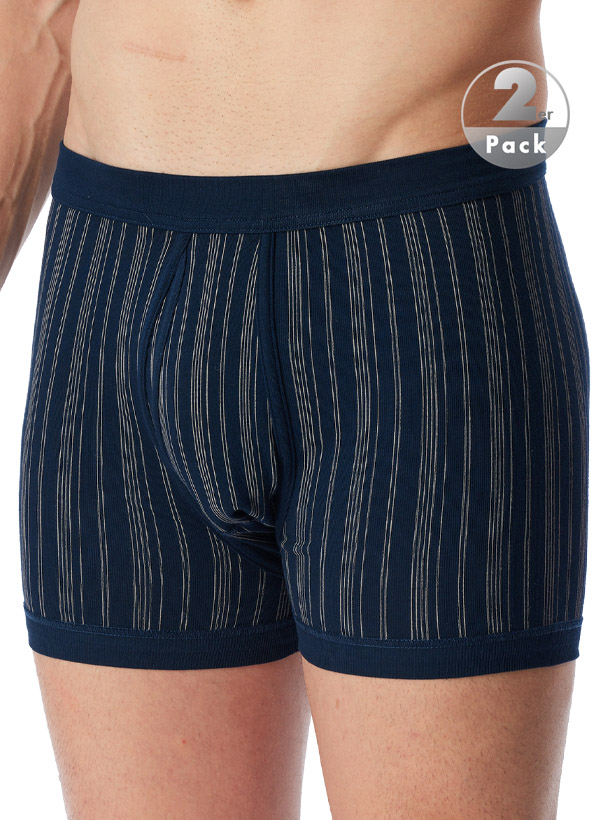 Schiesser Herren Unterwäsche blau Baumwolle gestreift