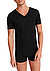 T-Shirt, Laser Cut, Baumwoll-Stretch, schwarz - schwarz