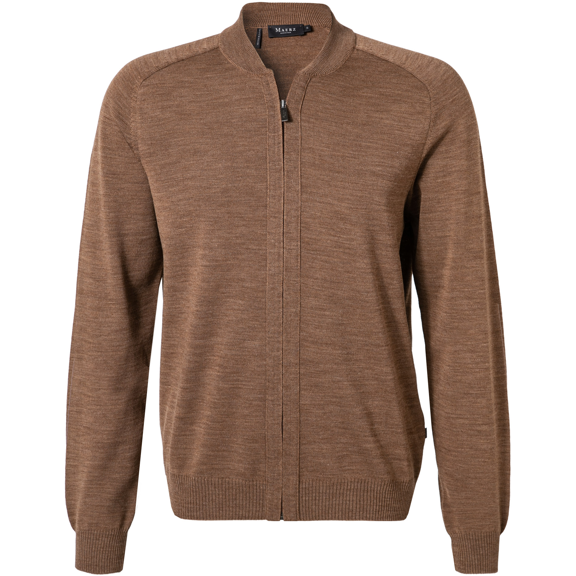 MAERZ Muenchen Herren Cardigan braun Merinowolle unifarben