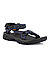 Sandalen, Textil, blau-schwarz gemustert - blau-schwarz