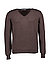 Pullover, Schurwolle, dunkelbraun meliert - dunkelbraun