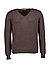 Pullover, Schurwolle, dunkelbraun meliert - dunkelbraun
