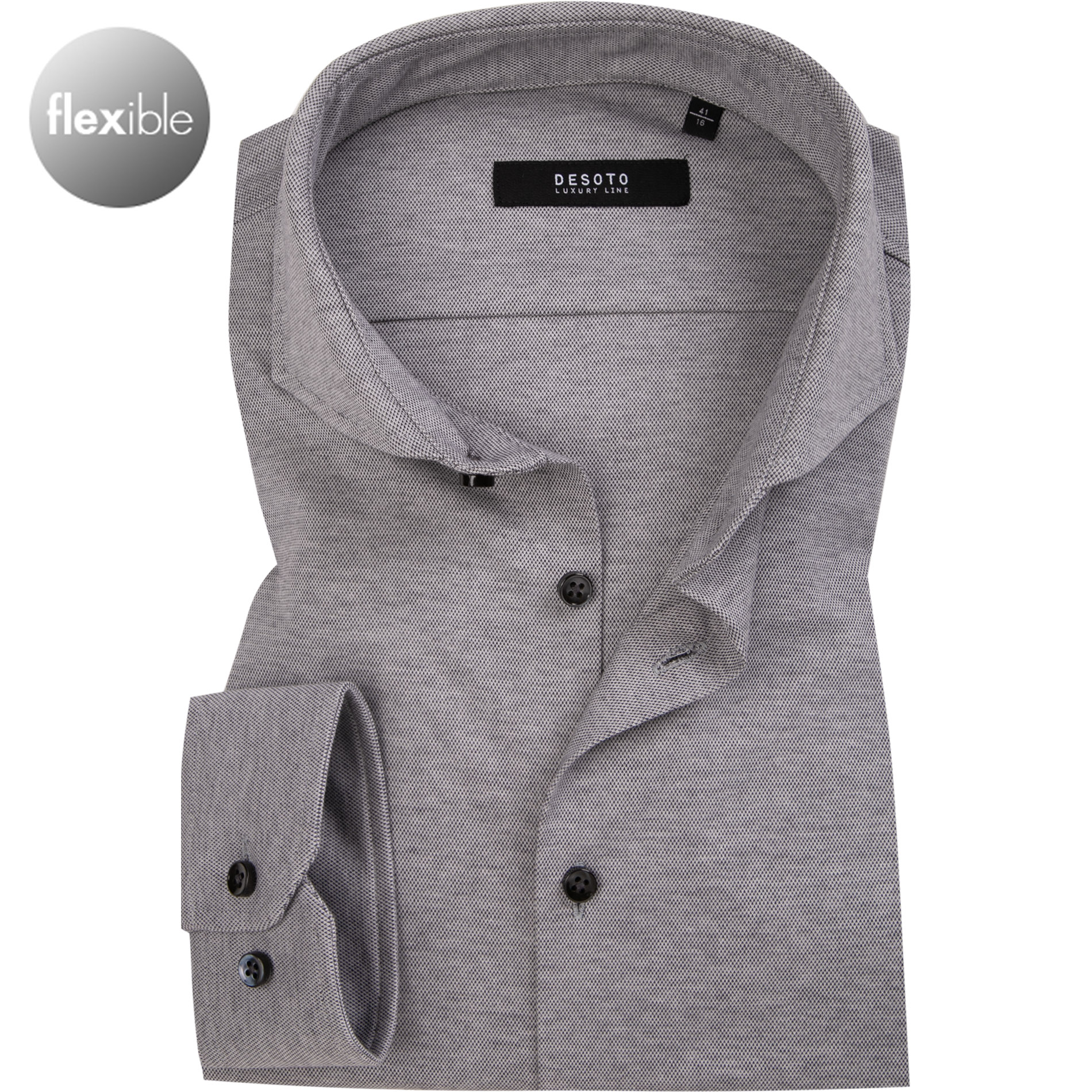 DESOTO Herren Hemd grau meliert