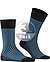 Serie Oxford, Socken, Baumwolle, anthrazit-blau gestreift - anthrazit-blau