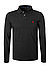 Polo-Shirt, Custom Slim Fit, Baumwoll-Piqué, schwarz - black